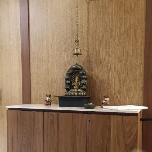 wooden temple console
