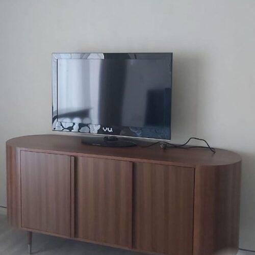 Wooden Design Round Corner Console