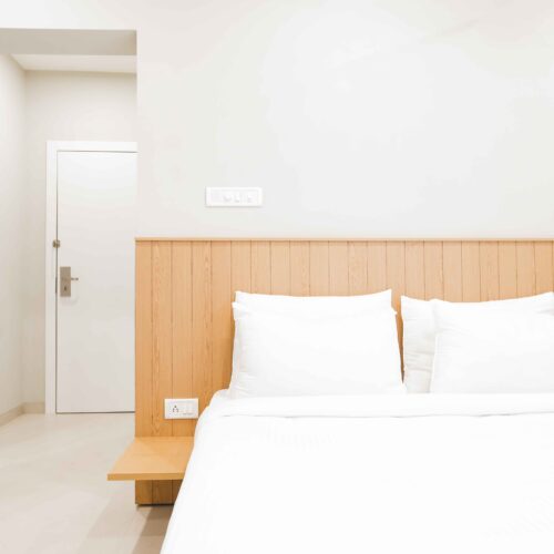wooden bed